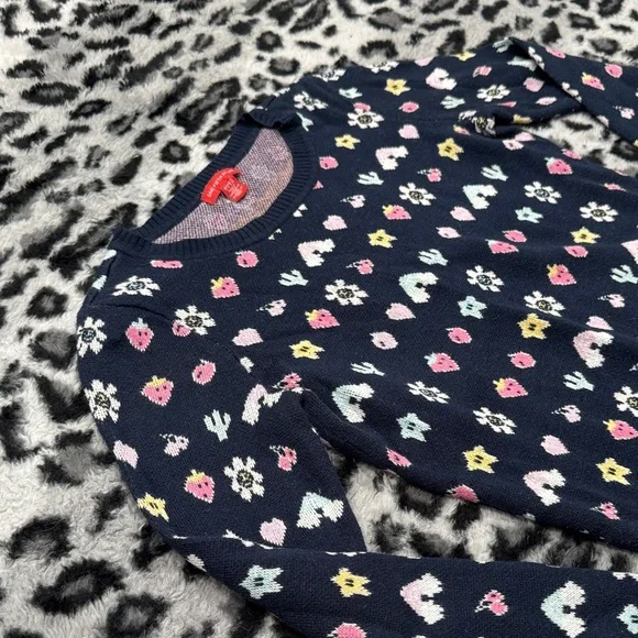 Saks Fifth Avenue Navy Patterned Sweater - Picture 3 of 6